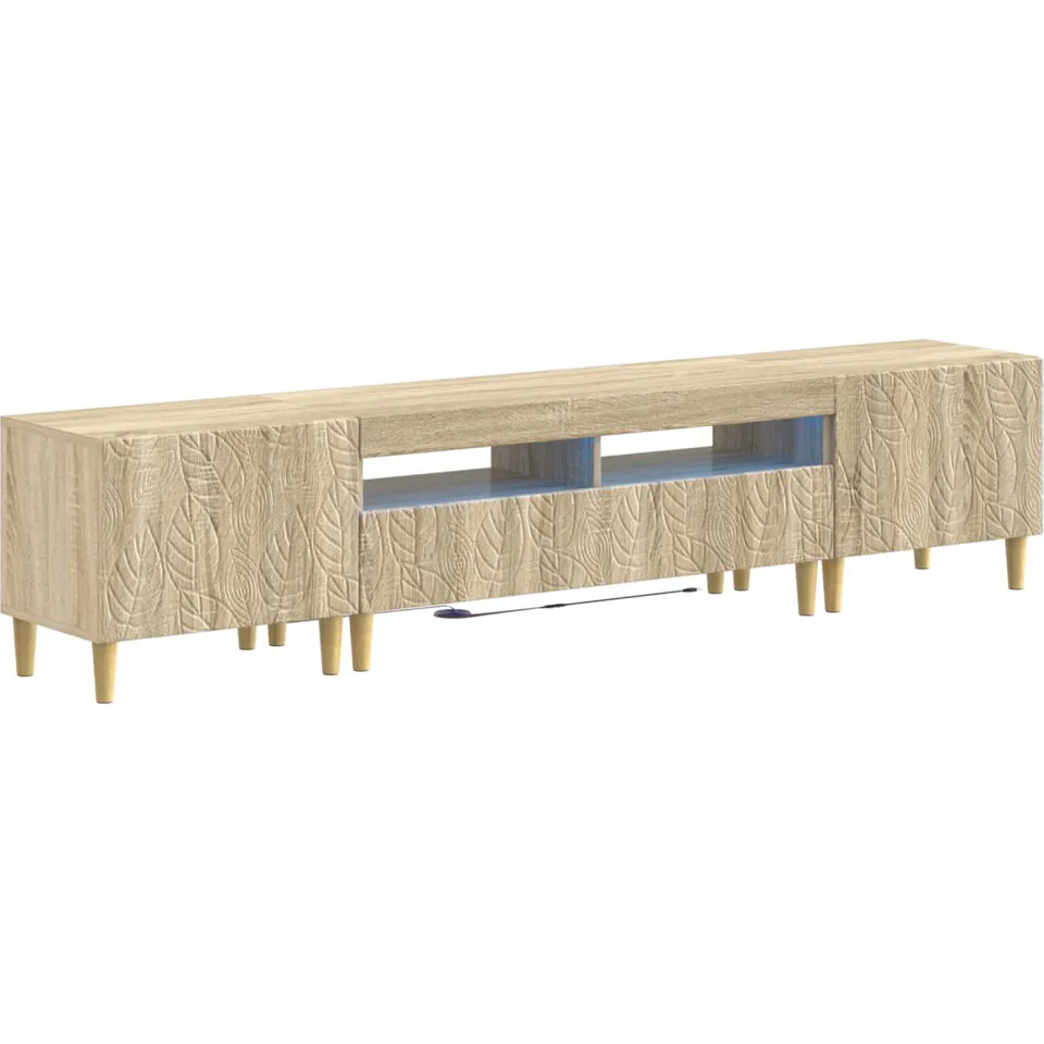 vidaXL 3-delige LED TV-kast DELFT Sonoma Eiken Bewerkt hout Bruin