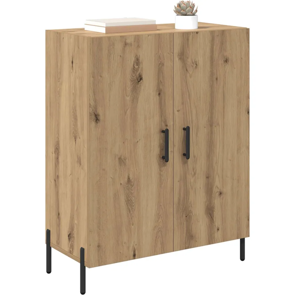 vidaXL Dressoir Artisan Eiken 69,5 x 34 x 90 cm Bewerkt hout Bruin