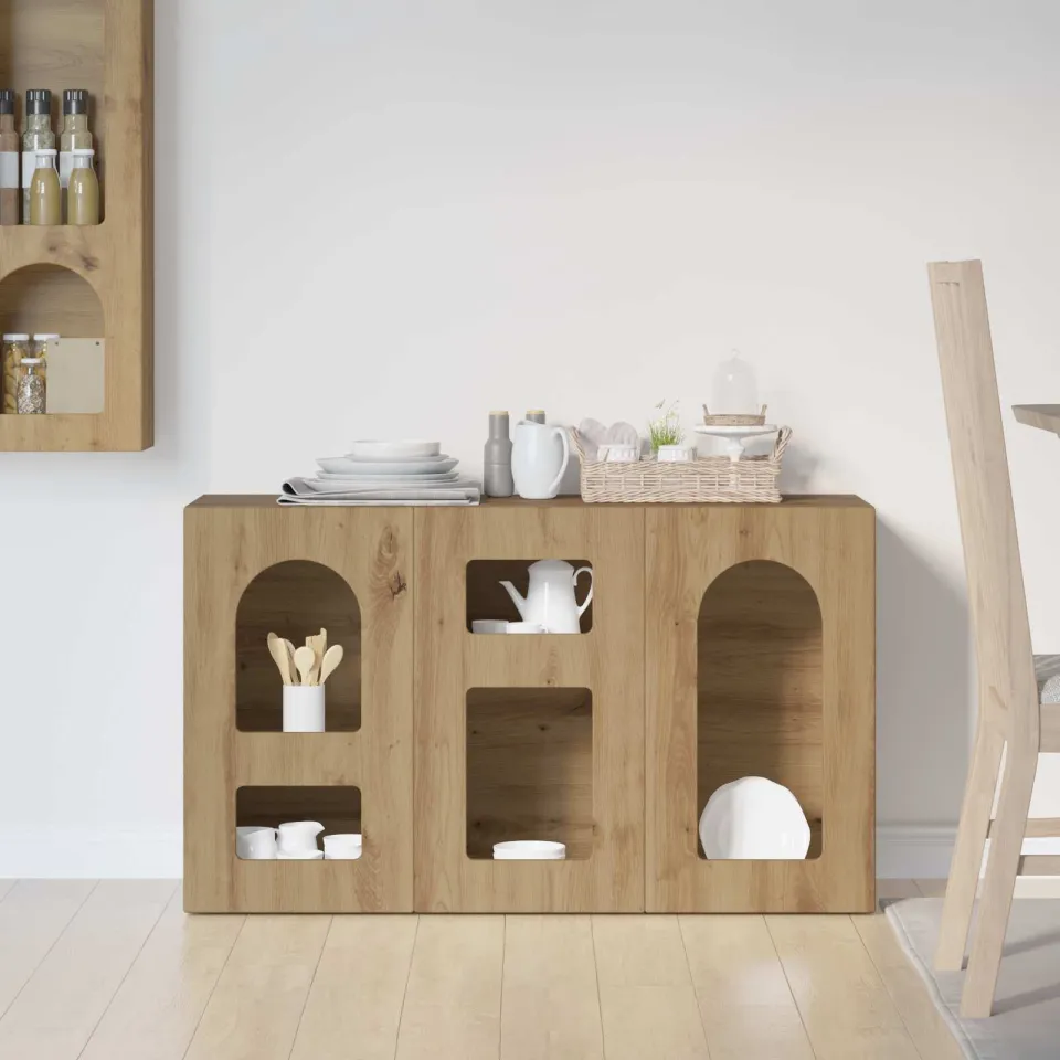 vidaXL Dressoir ELST Artisan Eiken 100 x 35 x 59 cm Bewerkt hout, foto 3