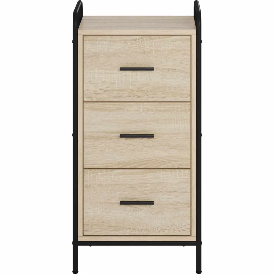 vidaXL Dressoir Sonoma Eiken 97 x 33 x 81 cm Bewerkt hout, foto 4