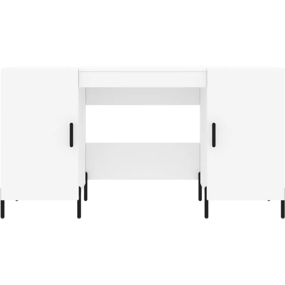 vidaXL Bureau 140x50x75 cm bewerkt hout wit, foto 4
