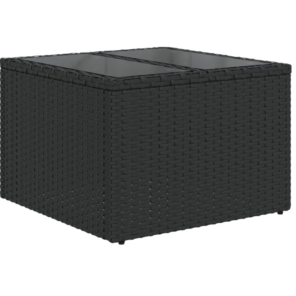 vidaXL 10-delige tuinbankset met kussens van zwart polyrotan, foto 4
