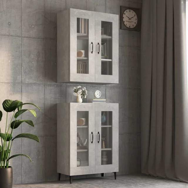 vidaXL Bovenkast 69,5x34x90 cm betongrijs