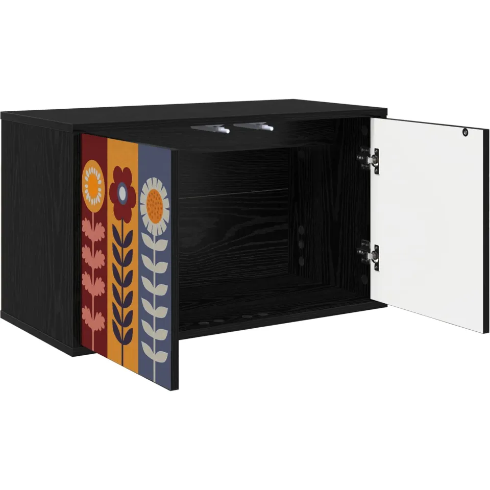 vidaXL Wandgemonteerd tv-meubel ESSEN 69 x 33 x 40 cm Zwart eiken