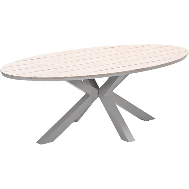 Garden Impressions Edison tafel ovaal - 280x140 cm -taupe -light teak Vironwood