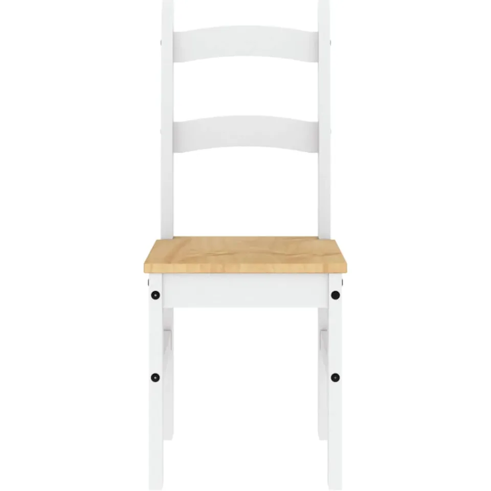 vidaXL Eetkamerstoelen 2 st 40x46x99 cm massief grenenhout wit, foto 4