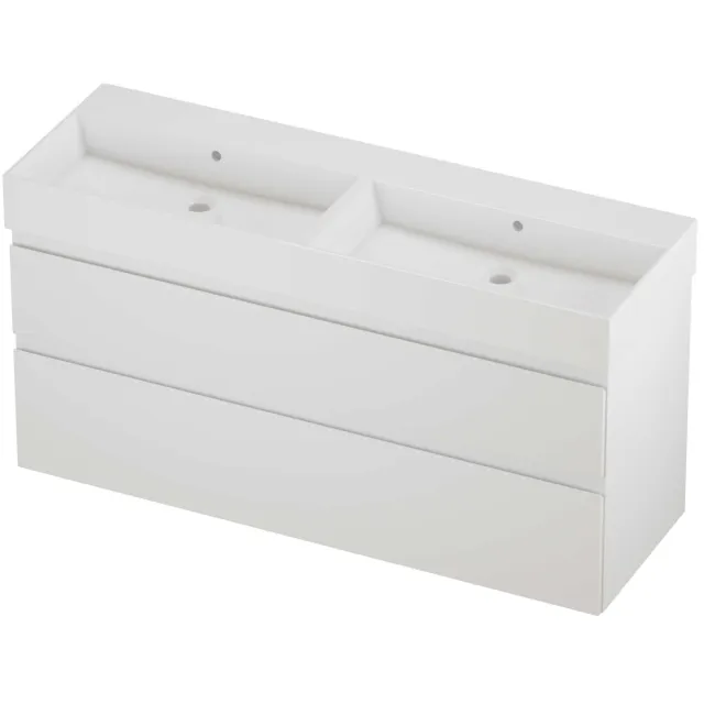 Proline Zara Badmeubelset Porselein Loft 140x46x73 cm Glans Wit Mat Wit