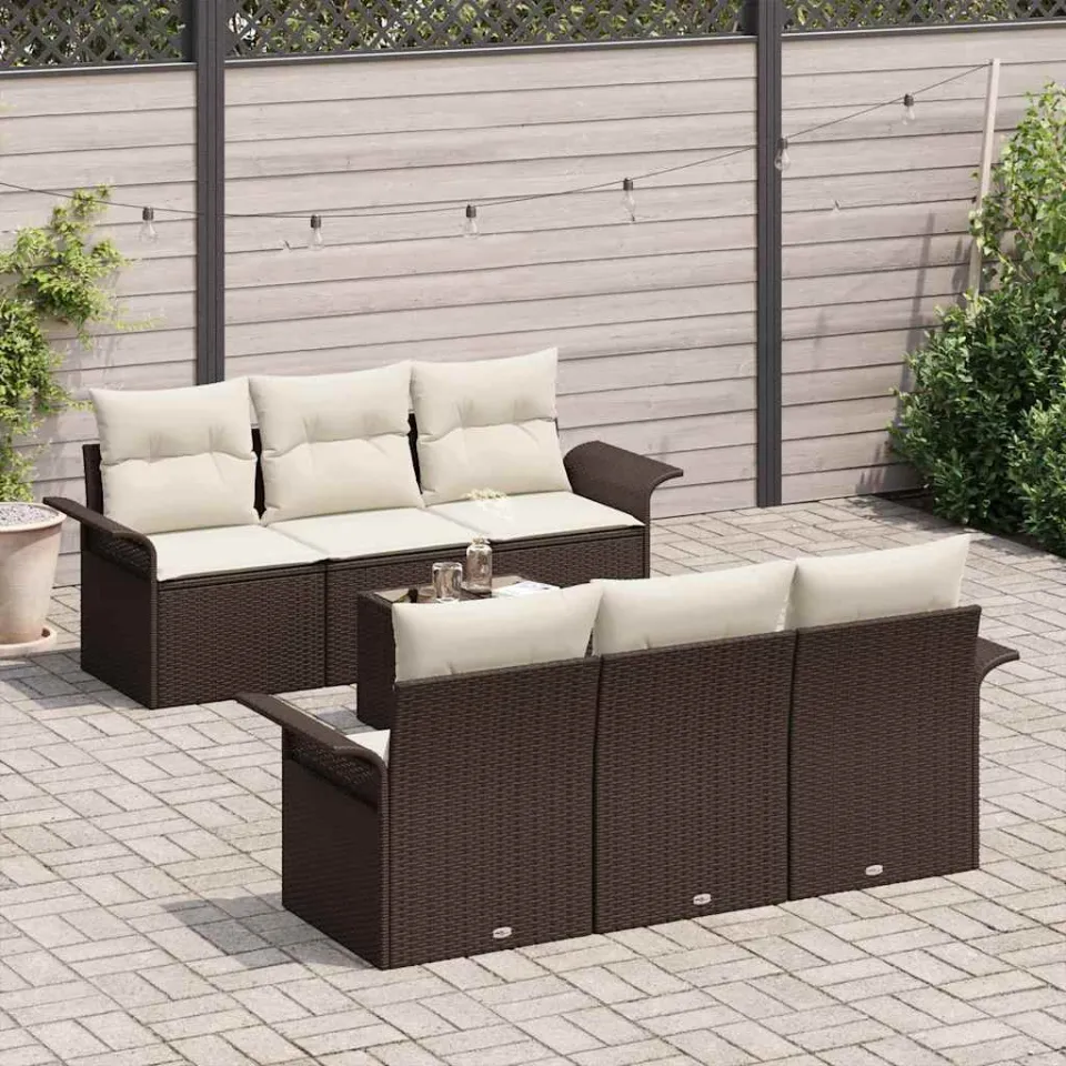 vidaXL Tuin Sofa Set 7 st Bruin poly rattan, foto 3