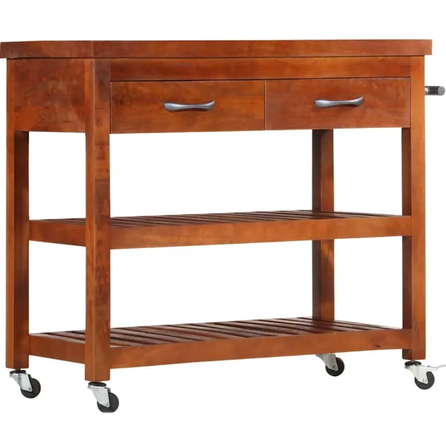 vidaXL Keukentrolley 100x48x89 cm massief acaciahout Bruin