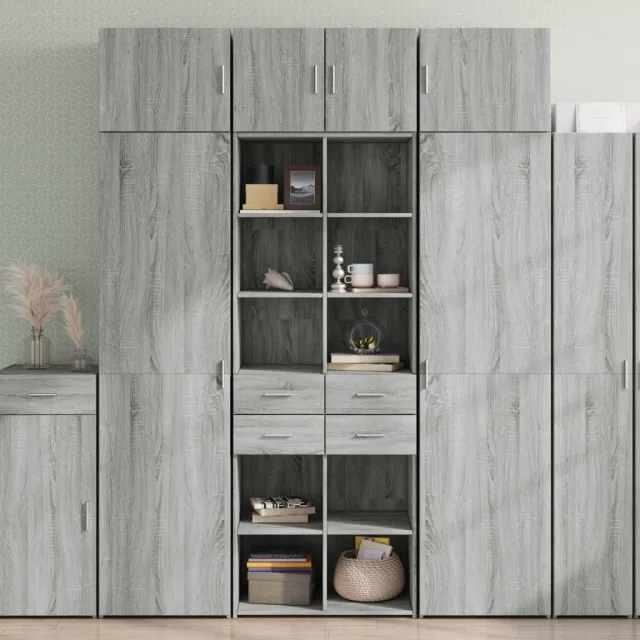 vidaXL Opbergkast 70x42,5x225 cm bewerkt hout grijs sonoma eikenkleur, foto 2