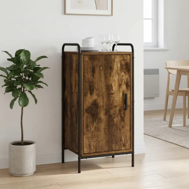 vidaXL Dressoir Gerookt eiken 97 x 33 x 81 cm Bewerkt hout Bruin