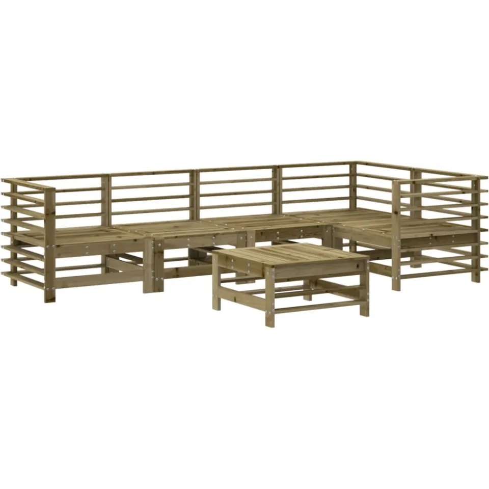 vidaXL 6-delige Loungeset geïmpregneerd grenenhout bruin, foto 3