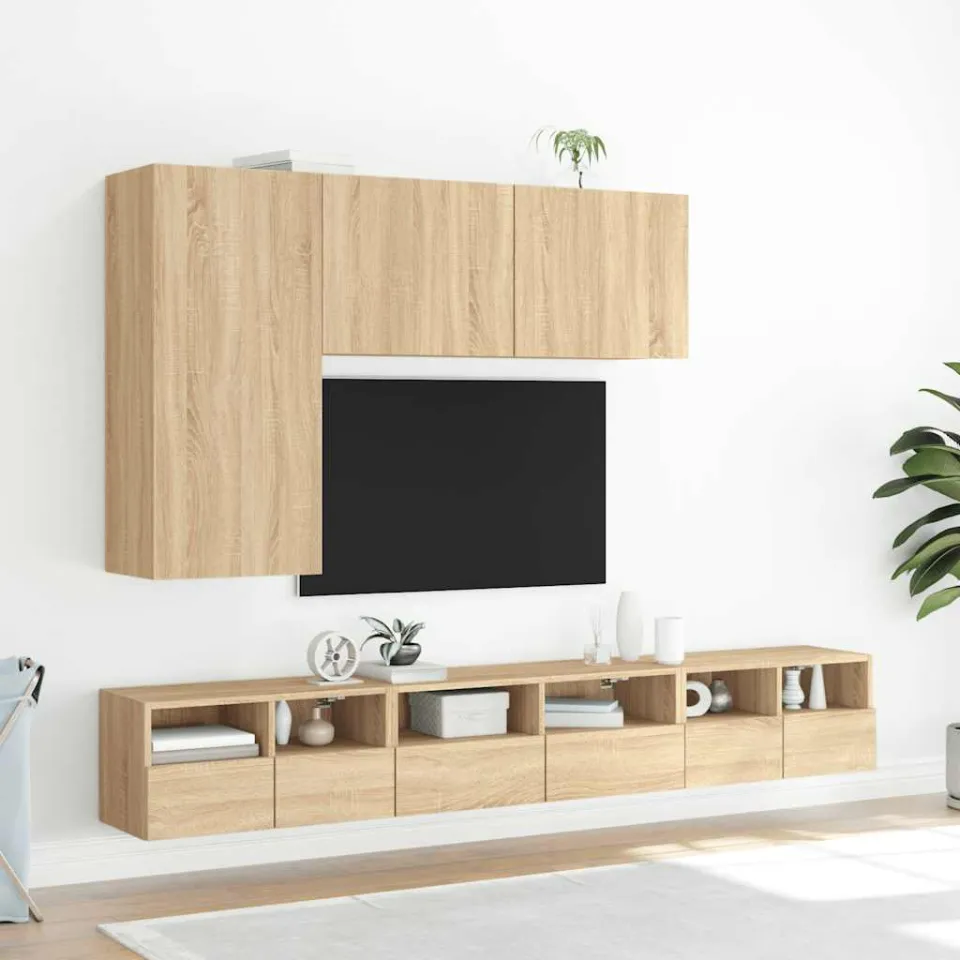vidaXL Tv-wandmeubel 60x30x30 cm bewerkt hout sonoma eikenkleurig, foto 4