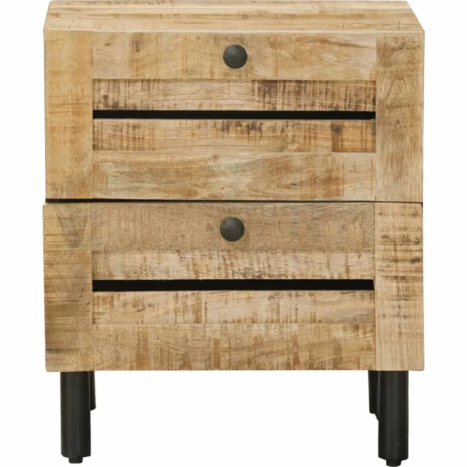 vidaXL Nachtkastje Naturel 40 x 33 x 46 cm Massief Mango Hout, foto 4