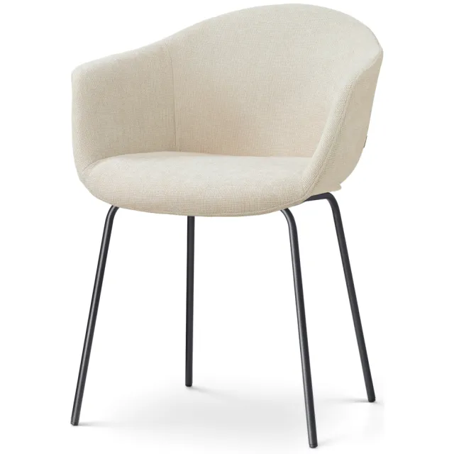 Nolon Nora-Otis eetkamerstoel cottonbeige - zwart onderstel