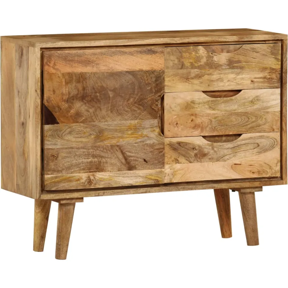 vidaXL Dressoir 90x30x69 cm massief mangohout bruin, foto 4