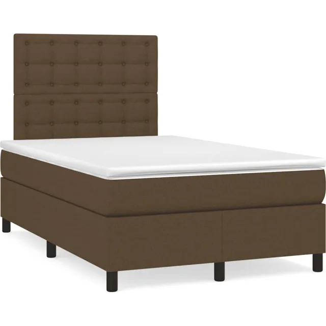 vidaXL Boxspring met matras stof donkerbruin 120x190 cm bruin