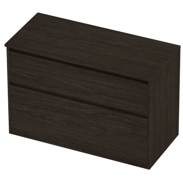 Proline Deck Badmeubelset Greeploos Asymmetrisch Kader 100x46x67 cm Mokka Oak Eiken