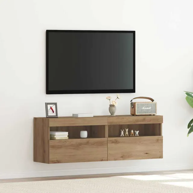 vidaXL TV Wandkast 2 st artisanaal eikenkleurig Bewerkt hout, foto 2