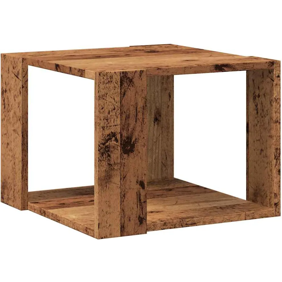 vidaXL Salontafel 40x40x30 cm bewerkt hout oud houtkleurig bruin, foto 3