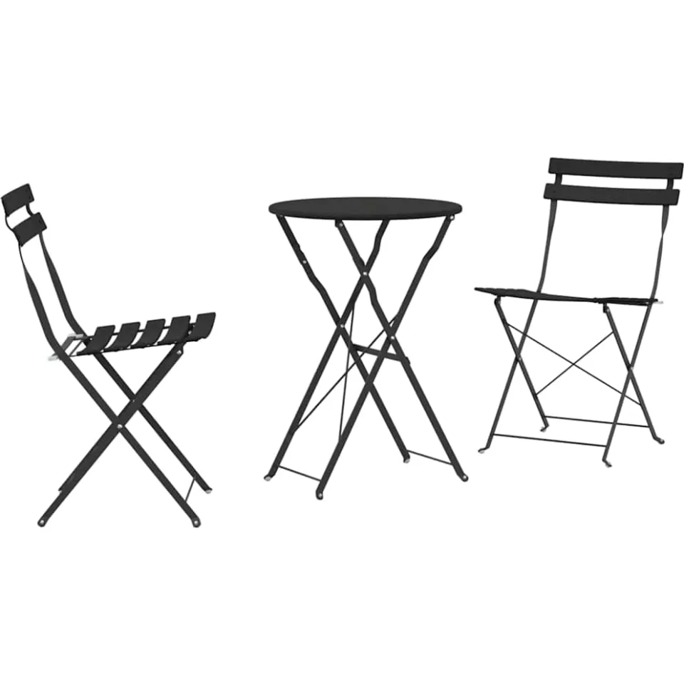 vidaXL Vouw Bistro Set 3 st Antraciet Staal, foto 3