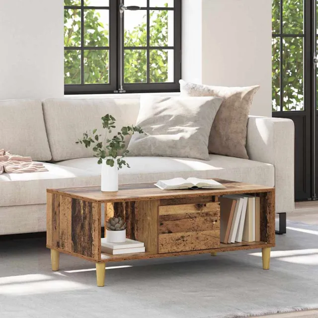 vidaXL Salontafel Oud Hout 90 x 50 x 26.5 cm Bewerkt hout Bruin