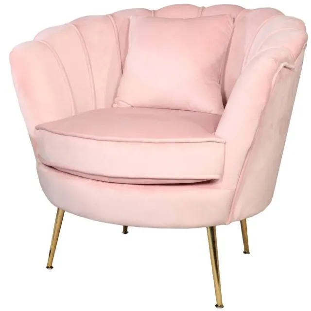 Lizzely Garden & Living Fauteuil zitbank 1 persoons Belle velvet roze bankje
