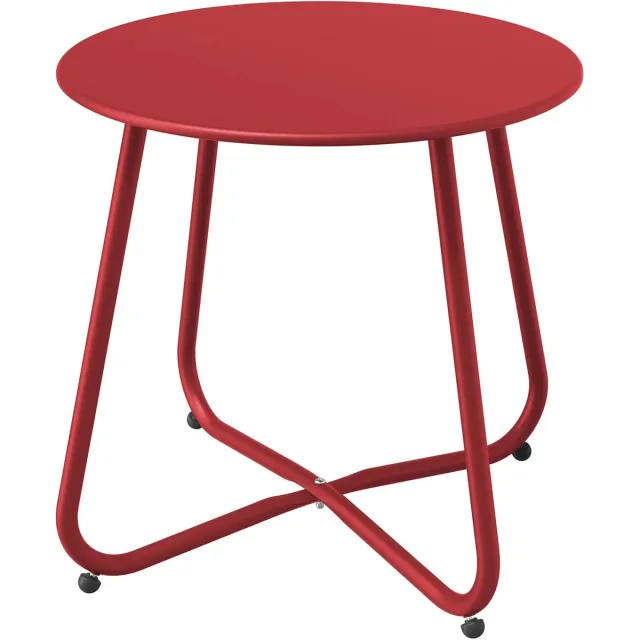 Salontafel - Geschikt voor Woonkamer, Thuiskantoor & Buiten - Stijlvolle Salon Tafel en Sidetable - Rood - 44,9 x 44,9 x 45,5 cm - van Imperatoris