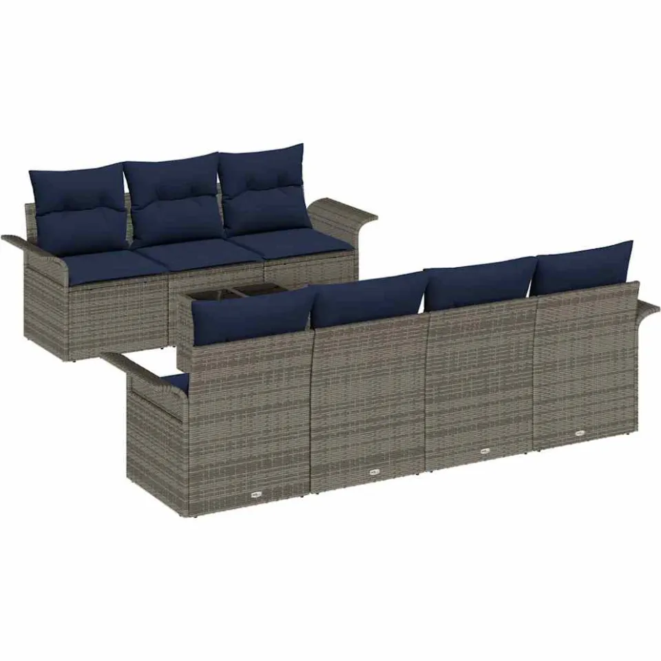 vidaXL Tuin Sofa Set 8 st Grijs poly rattan