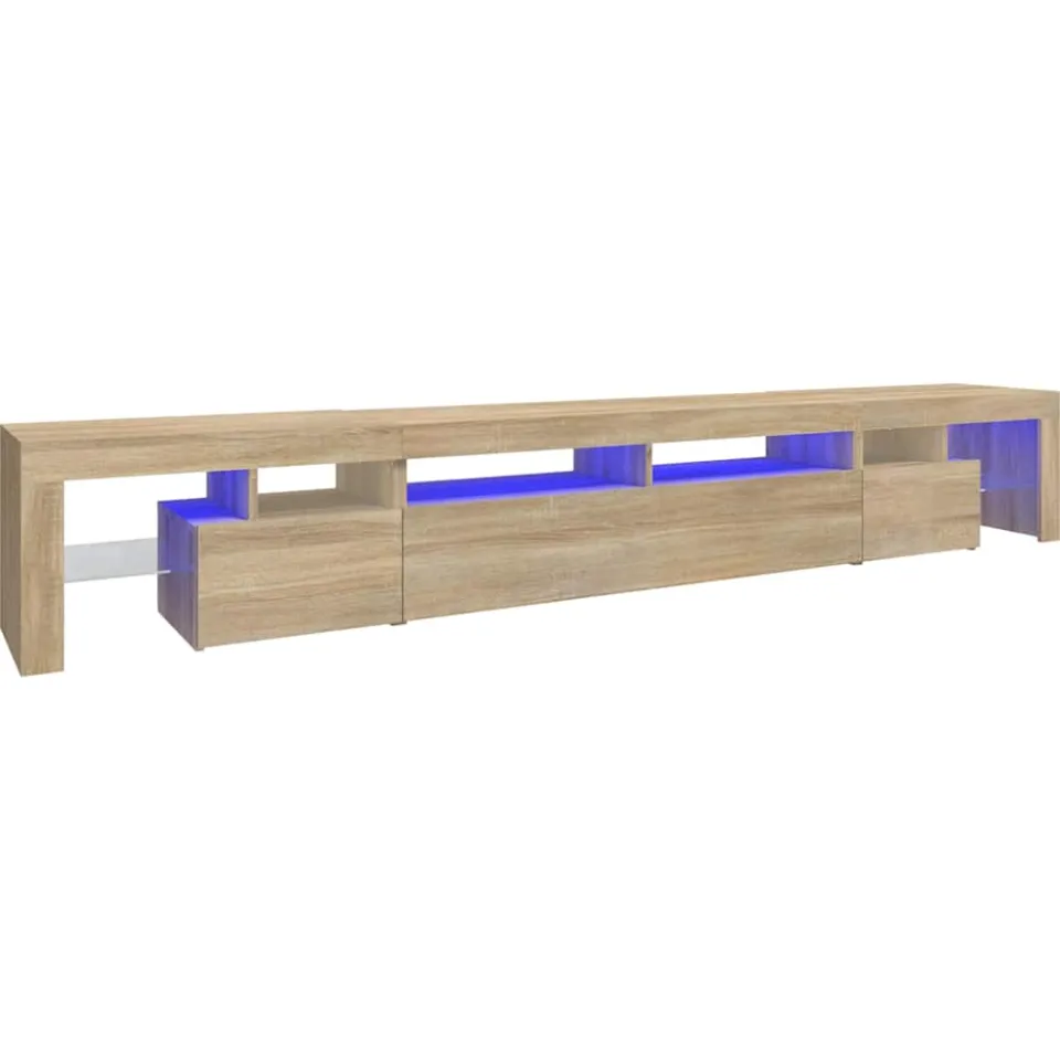 vidaXL Tv-meubel met LED-verlichting 260x36,5x40cm sonoma eikenkleurig Bruin
