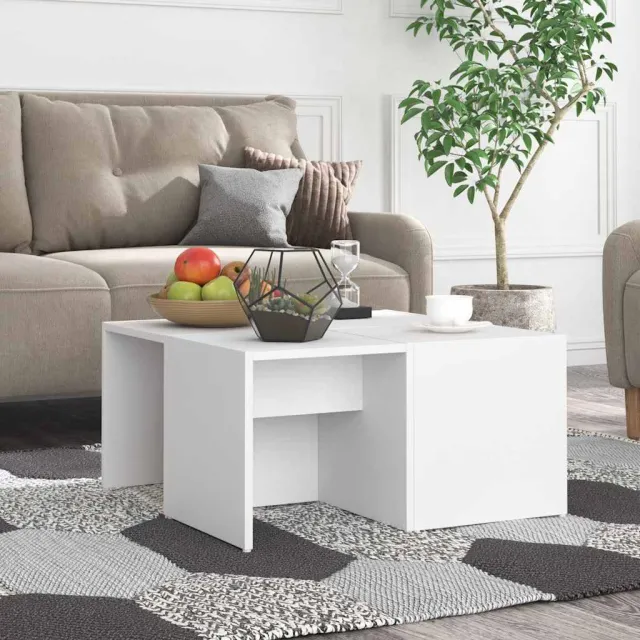 vidaXL Salontafels 4 st 33x33x33 cm bewerkt hout wit, foto 2