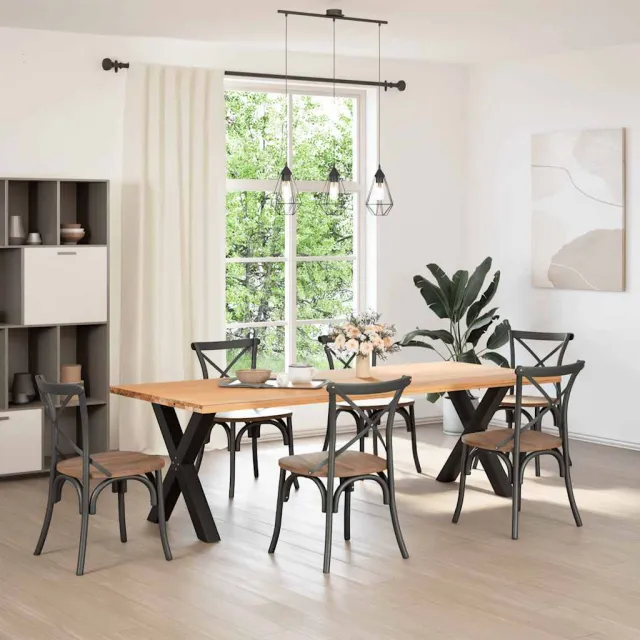 vidaXL Eettafelpoten 2 st X-vormig 90x(72-73) cm staal naturel Bruin