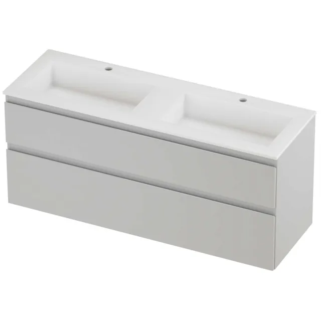 Proline Aristo Badmeubelset Polystone Elegant Dubbel 140x46x62 cm Mat White Glans Wit