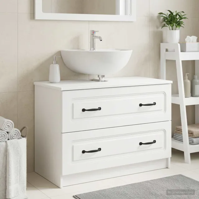 vidaXL Badkamer wastafelkast UTRECHT Wit 82 x 41 x 56 cm Bewerkt hout, foto 2