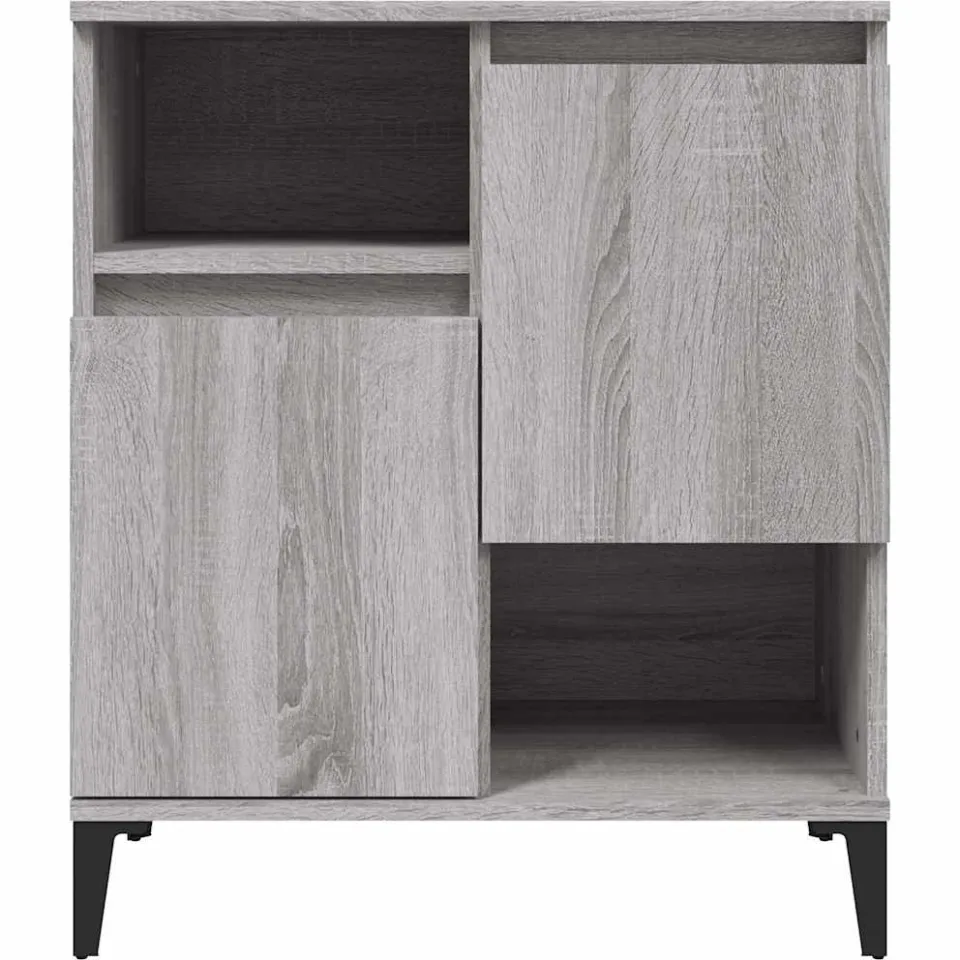 vidaXL Dressoir 60x35x70 cm bewerkt hout grijs sonoma eikenkleurig, foto 4