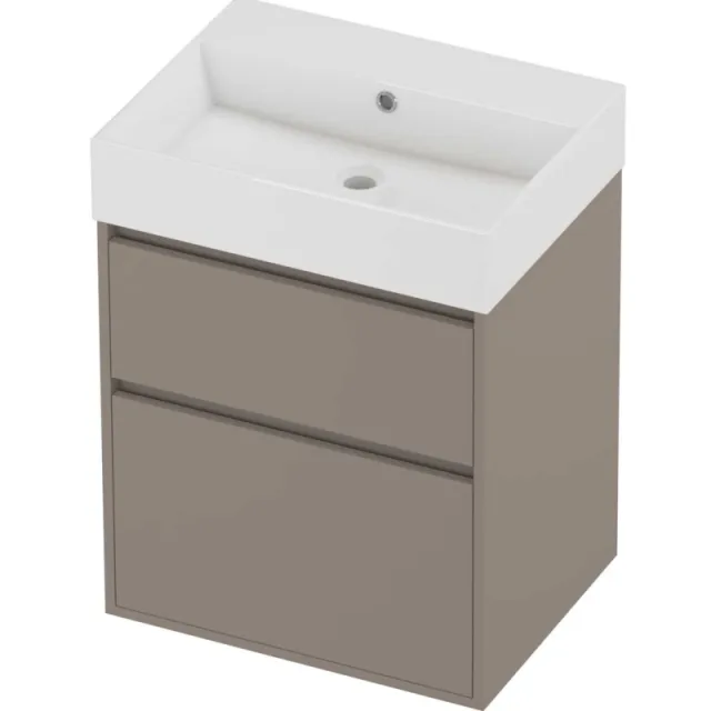 Proline Zara Badmeubelset Porselein Loft 60x46x78 cm Glans Wit Clay Beige