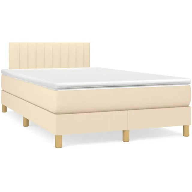 vidaXL Boxspring met matras stof crèmekleurig 120x190 cm