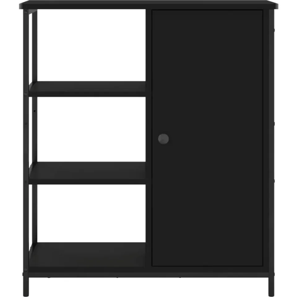 vidaXL Dressoir 70x30x80 cm bewerkt hout zwart, foto 4