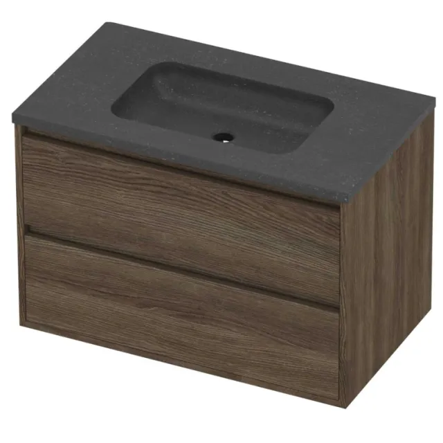 Proline Rollo Badmeubelset Hardsteen Elegant 80x46x54 cm Blue Stone Vital Oak Eiken