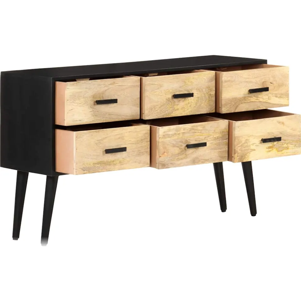 vidaXL Dressoir 110x33x64 cm massief mangohout bruin, foto 3