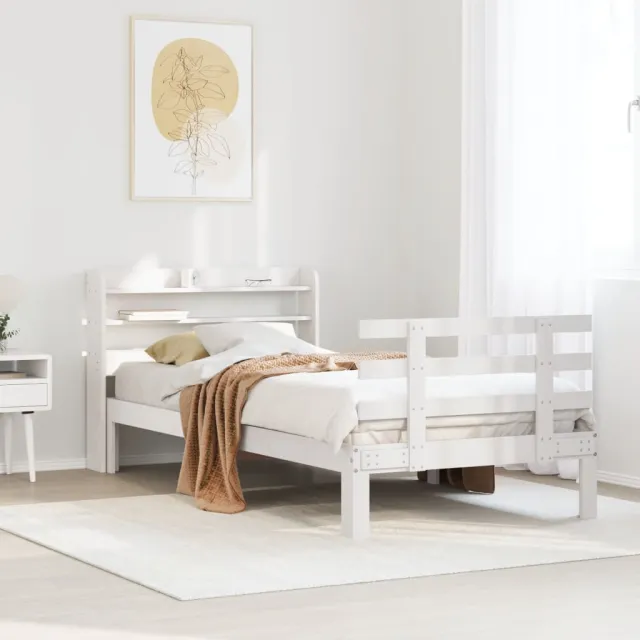 vidaXL Bedframe met hoofdeinde zonder matras 90x200 cm wit