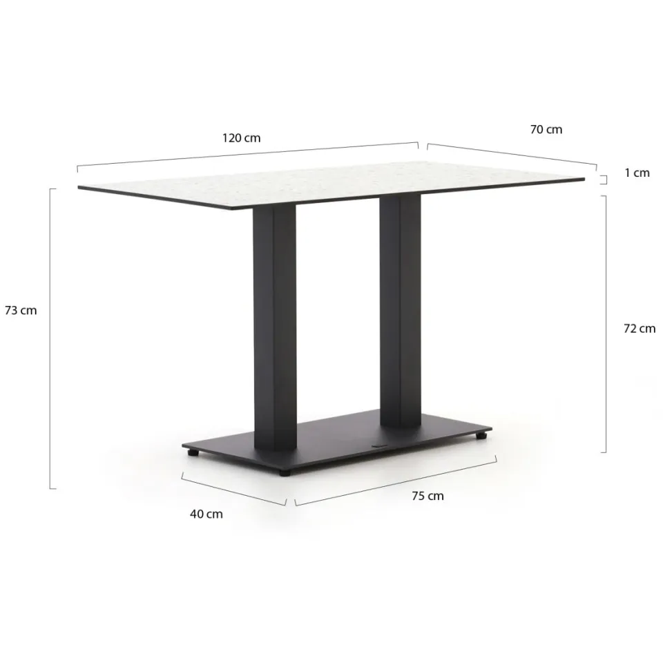 Forza Furniture Forza Orta tuintafel 120x70x73cm grijs, foto 2