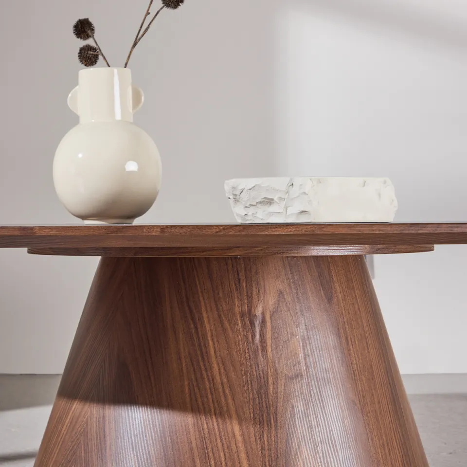 Nest living Trude deens ovale houten salontafel bruin - 120 x 39 cm, foto 4