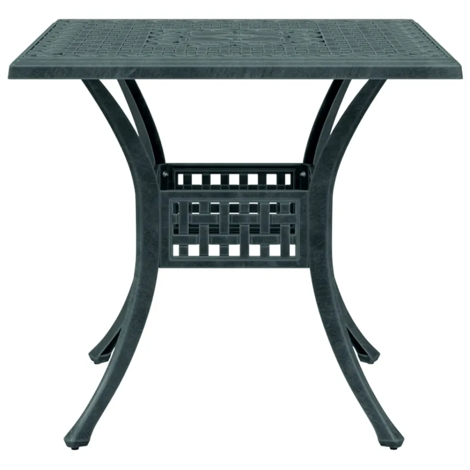 vidaXL Tuintafel 80x80x75 cm gietaluminium groen, foto 4