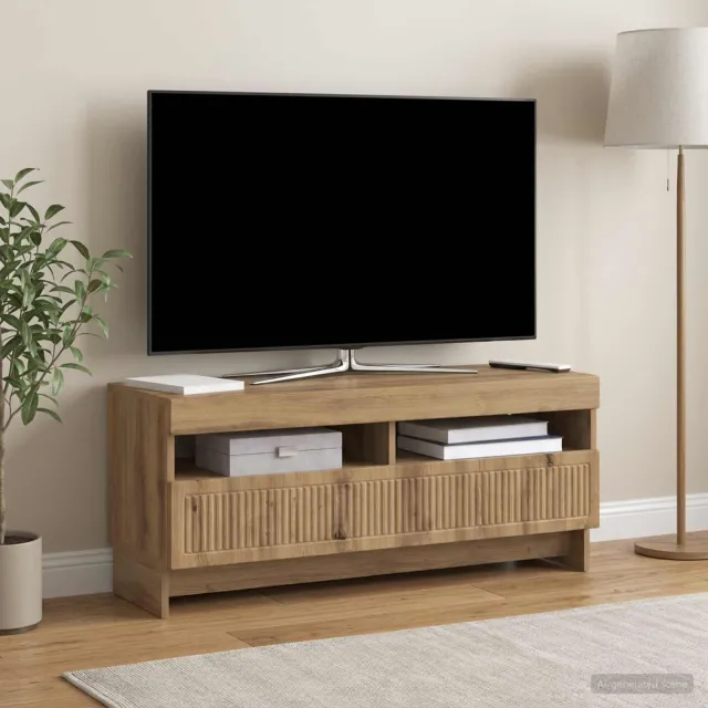 vidaXL LED tv-meubel EDE 100 x 35 x 43 cm Artisanaal eiken, foto 2