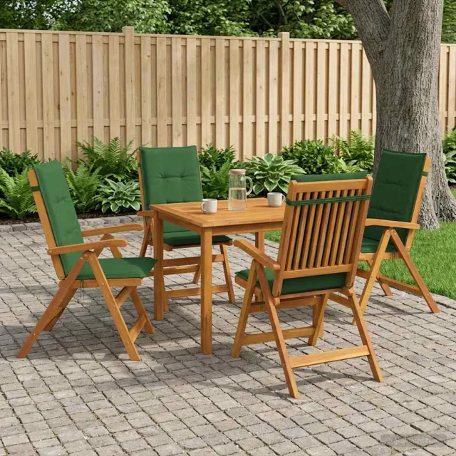 vidaXL 5-delige tuin eetset 4-zits Groen Massief Acaciahout, foto 2