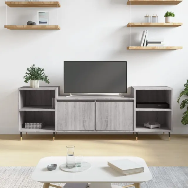 vidaXL Tv-meubel 160x35x55 cm bewerkt hout grijs sonoma eikenkleurig, foto 2