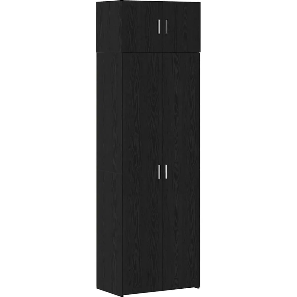 vidaXL Opbergkast 3 st Zwart Eiken 70 x 42,5 x 225 cm, foto 3