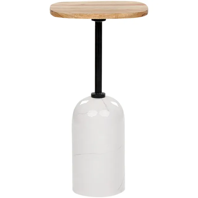 Beliani OASIS - Bijzettafel - Wit/Bruin - Hout