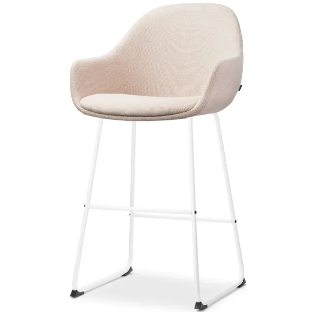 Nolon Nino-Mae barkruk beige - wit onderstel - 65 cm